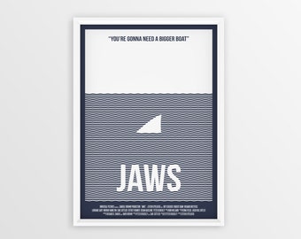JAWS Inspired Film Movie Poster Print Art Print Steven
