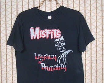 Misfits on SCREEN STARS t-shirt, vintage and rare black tee shirt, soft and thin, Legacy of Brutality album, Samhain, Danzig
