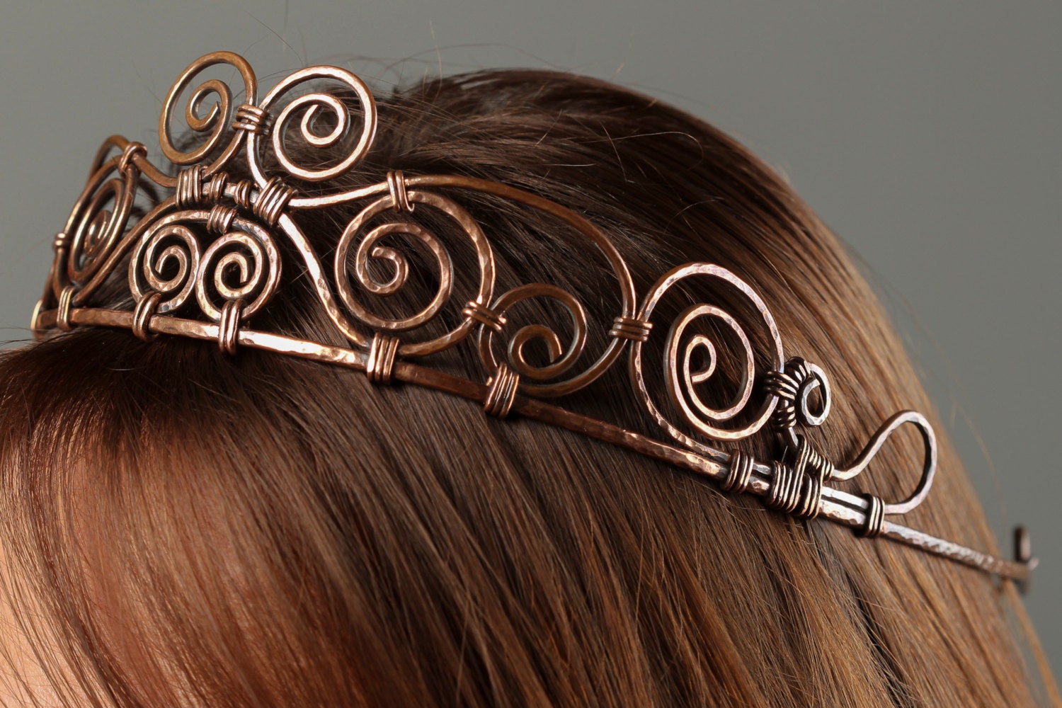 Copper Tiara Womens Gift Diadem Copper Crown Celtic Crown