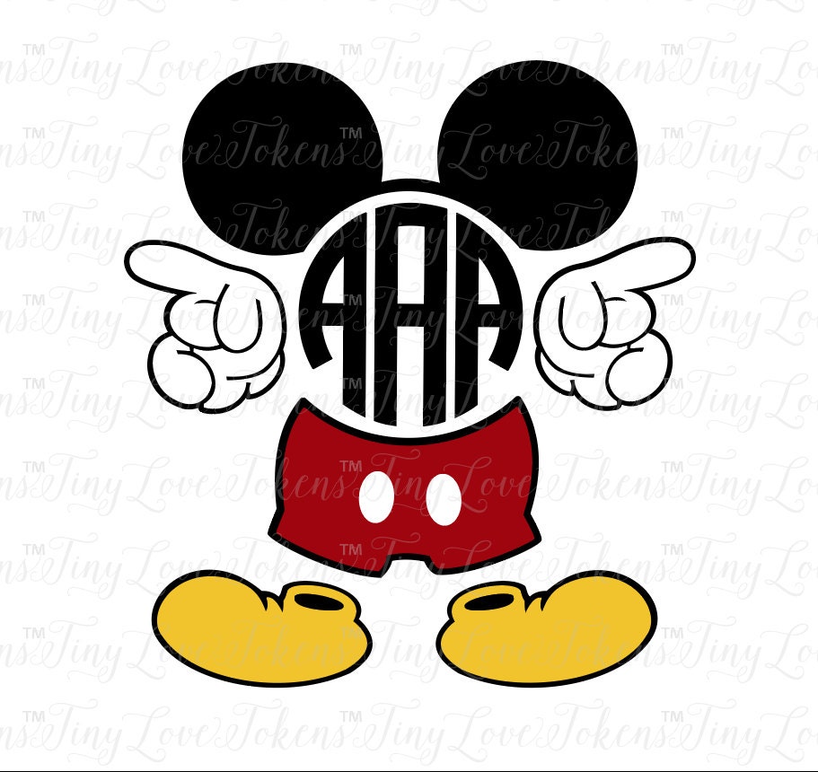 Mickey Mouse Monogram SVG Design for Silhouette and other