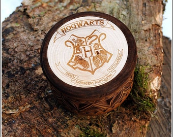 Small jewerly box for Harry Potter's fans Wooden Custom box wooden gift box Craft box Ring box Carved box Personalized Harry Potter gift