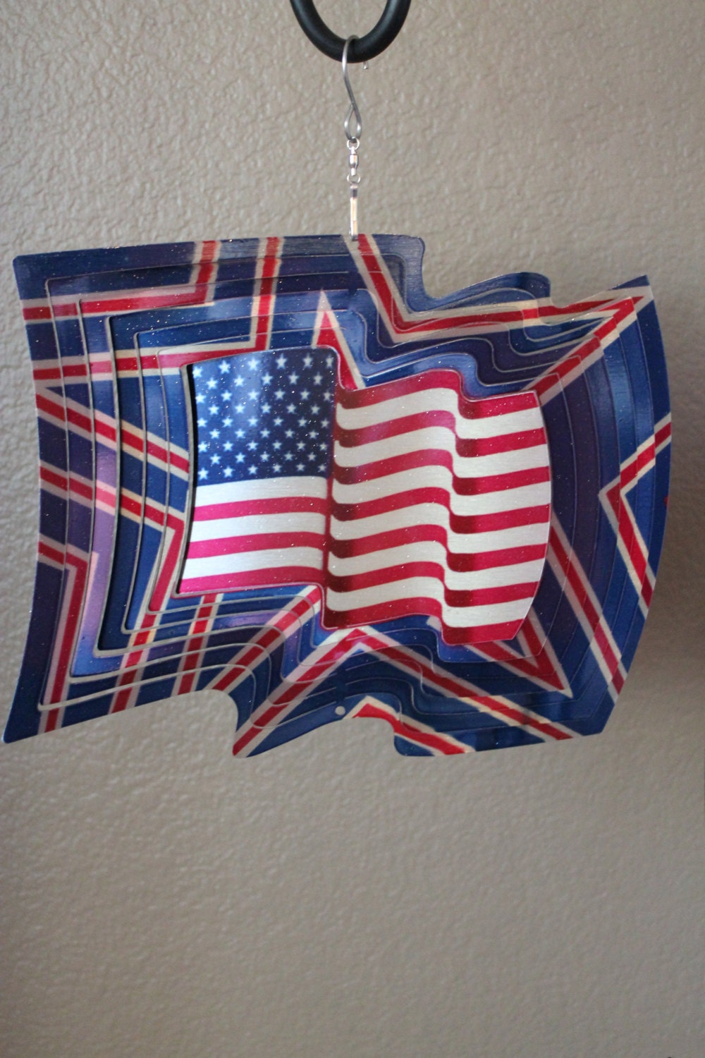 Patriotic Flag Wind Spinner by SWWindSpinners on Etsy