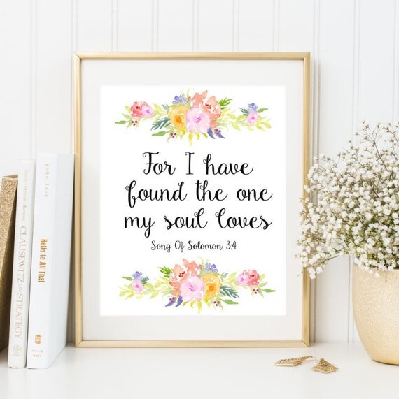 Wedding Gift Wedding bible verse print For I Have Found The