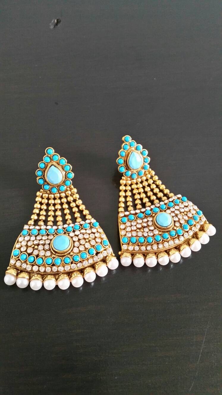 Elegant and trendy Indian earring chandbali earring Punjabi