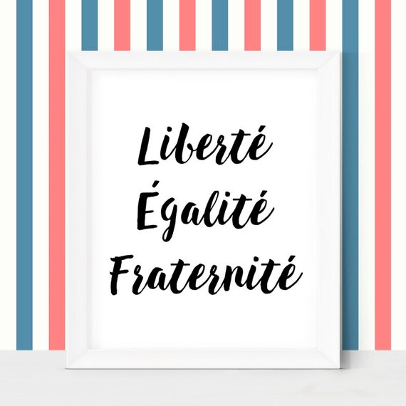 Items similar to French Typography Wall Art French Motto Typographic ...
