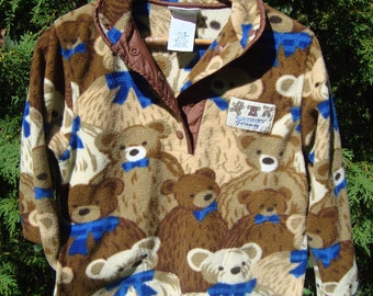 teddy bear pattern fleece