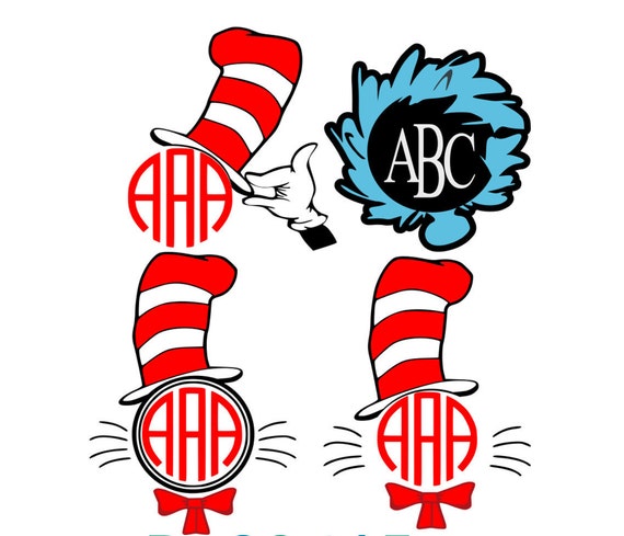 Download Cat in the Hat SVG Dr Seuss Monogram Shirt Design by ...