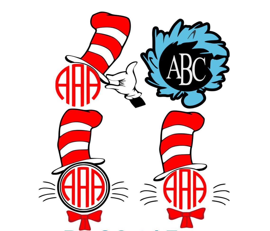 Download Cat in the Hat SVG Dr Seuss Monogram Shirt Design by ...