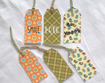 6 étiquettes vintage, 3 motifs