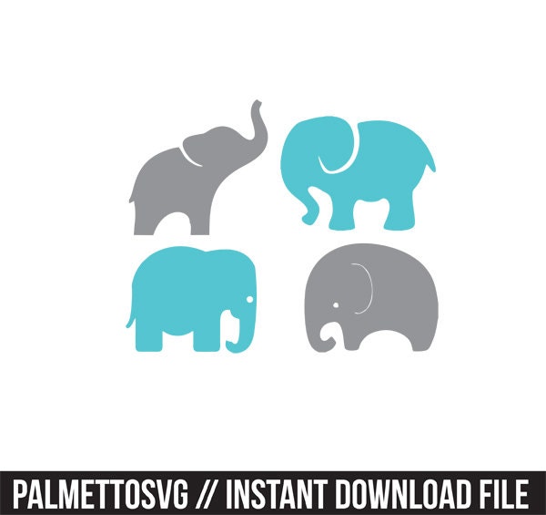 Download baby elephants set svg dxf file instant download stencil ...
