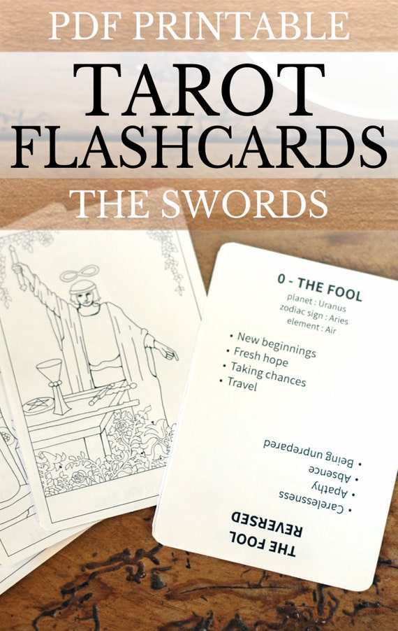 Printable PDF Tarot Deck Flashcards The by LearnTarotWithMe