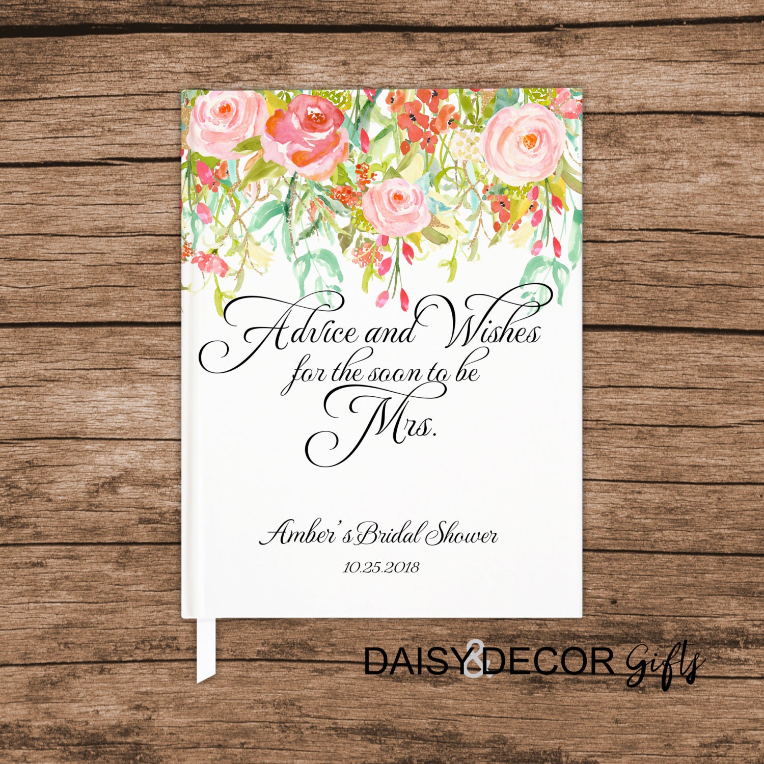 Bridal Shower Guest Book bride Wedding Keepsake Advice and