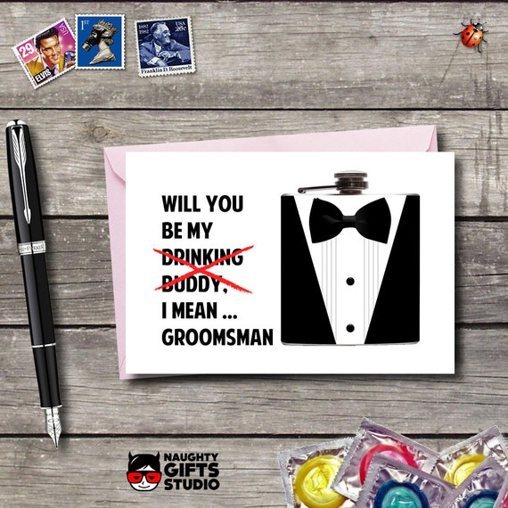 Will you be My Groomsman Card Usher Best Man Funny