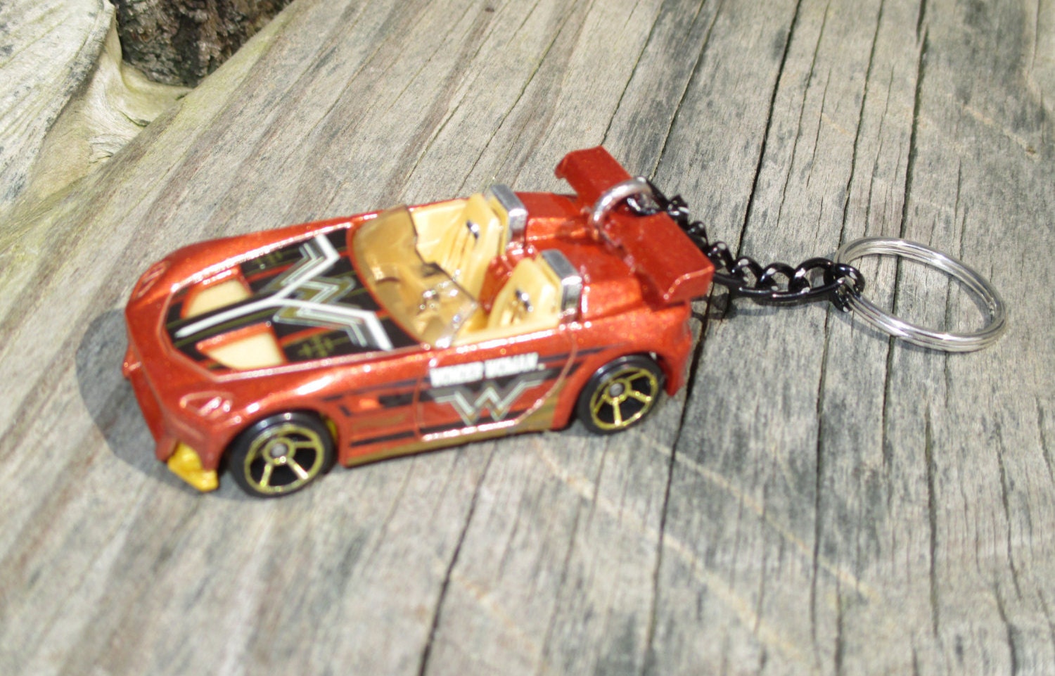 Wonder Woman Hot Wheels car keychain Super Hero by NotForSaleGuys