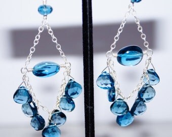 London Blue Topaz Chandelier Earrings