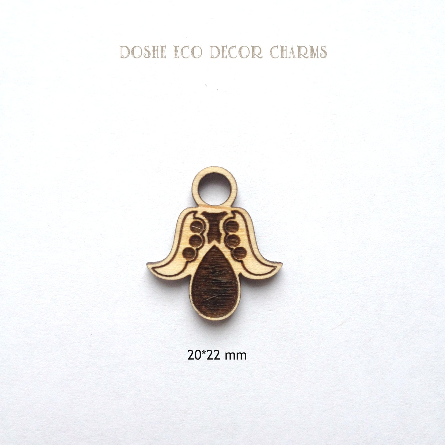 Laser engraved DROPLET pendant / Laser cut wood / Wood jewelry