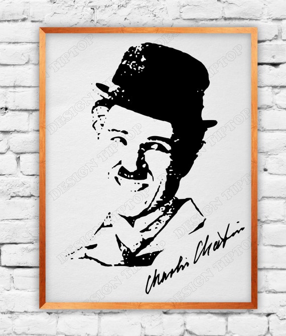 Charlie Chaplin print and cut files svg dxf png