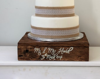 Wedding Cake Stand - Wooden Cake Stand - Personalised Wedding Decor - Rustic Cake Stand - Alternative - Unique - Personalised - Wood - Decor
