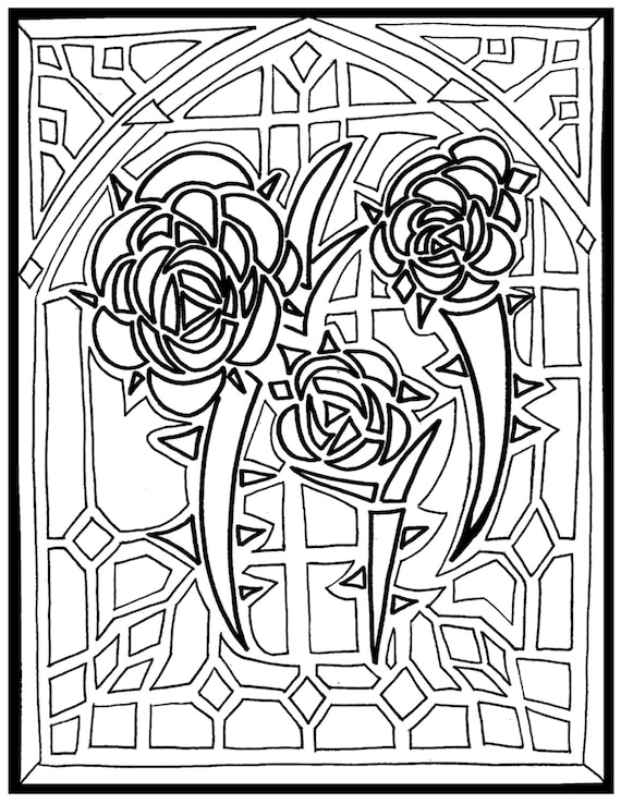 Download Coloring Page-Color4aCause:Autism Stained Glass by Color4aCause