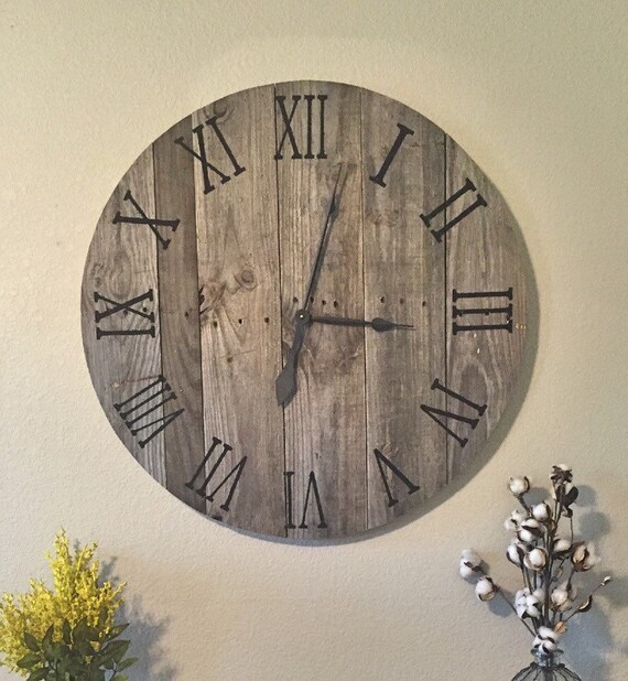 Large Reclaimed Pallet Wood Clock 2030