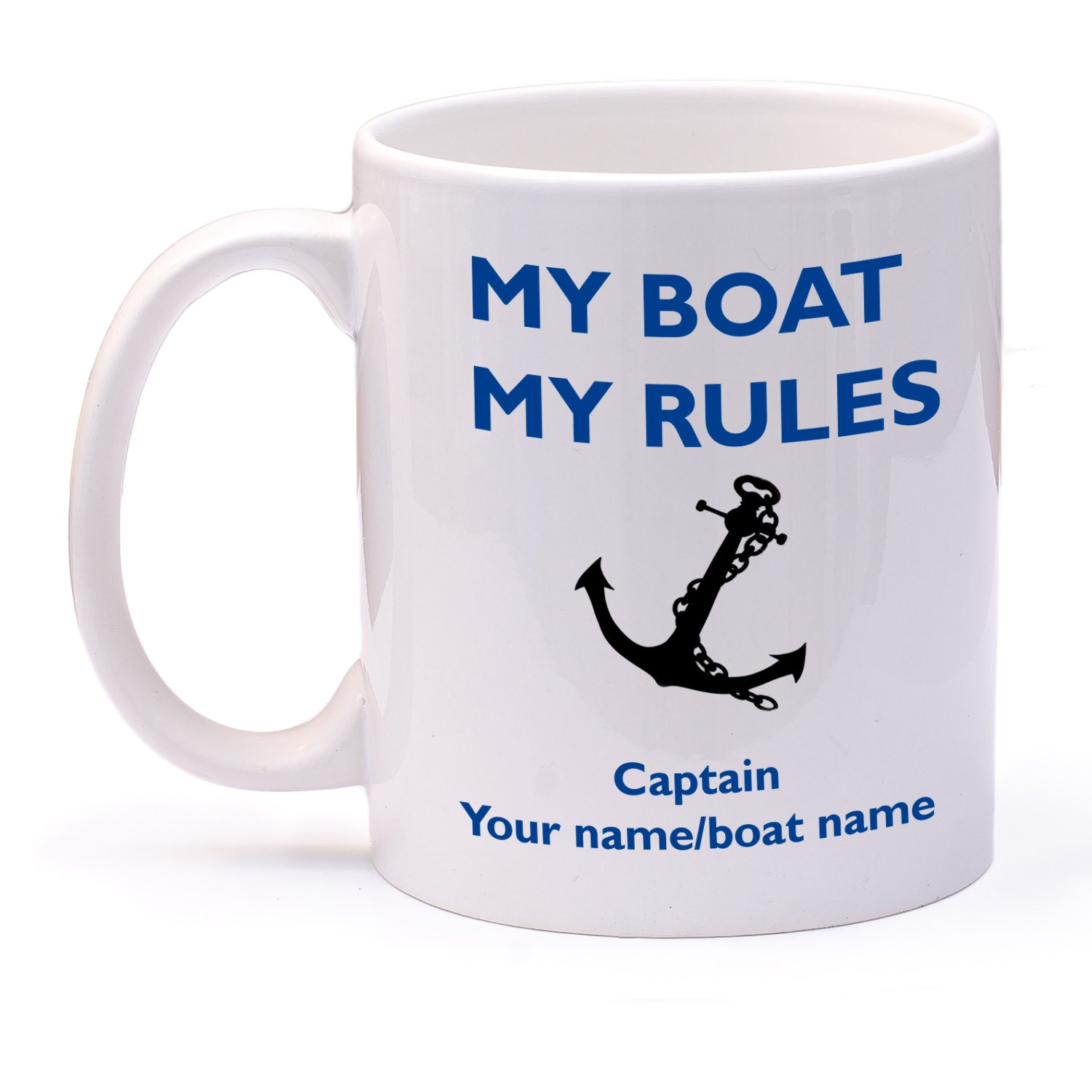 Personalised boat mug. Narrow Boat Yacht boat by GoldenstoneGifts