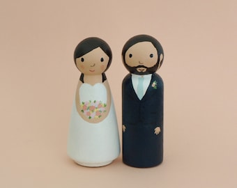 Custom Wedding Cake Topper - Bride and Groom Figurine - Personalized Wedding Decor Keepsake