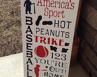 Baseball sign, wooden baseball sign, baseball decor, baseball nursery decor, baseball wood sign, baseball room decor, baseball gift