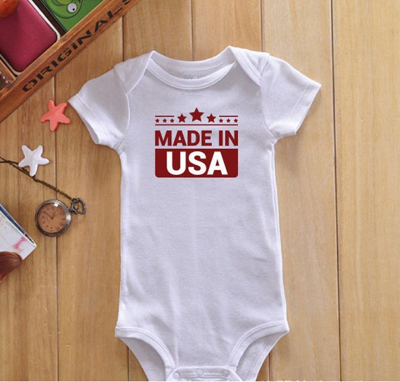 Made in USA baby onesies american baby clothes funny baby