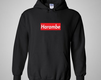 Harambe Supreme Box Logo Hoodie - Red Box Logo Hoodie / Supreme Shirt