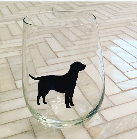 Labrador Wine Glass // Custom Dog Wine Glass // Black Lab Gift