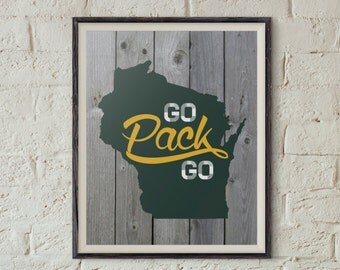 8x10 Green Bay Packers Digital Print, Green Bay Packers Poster, Green Bay Packers Art, Packers Print, Green Bay Packers Decor, Green Bay, WI