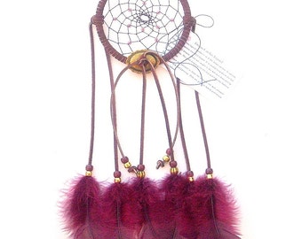 Wine Dream Catcher, Turkey Flat Feathers
