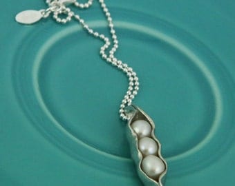 3 Peas in a Pod Necklace Custom Pea Pod