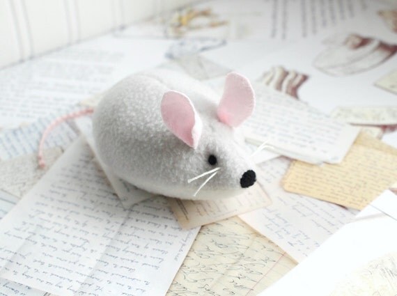 grey mouse stuffed animal