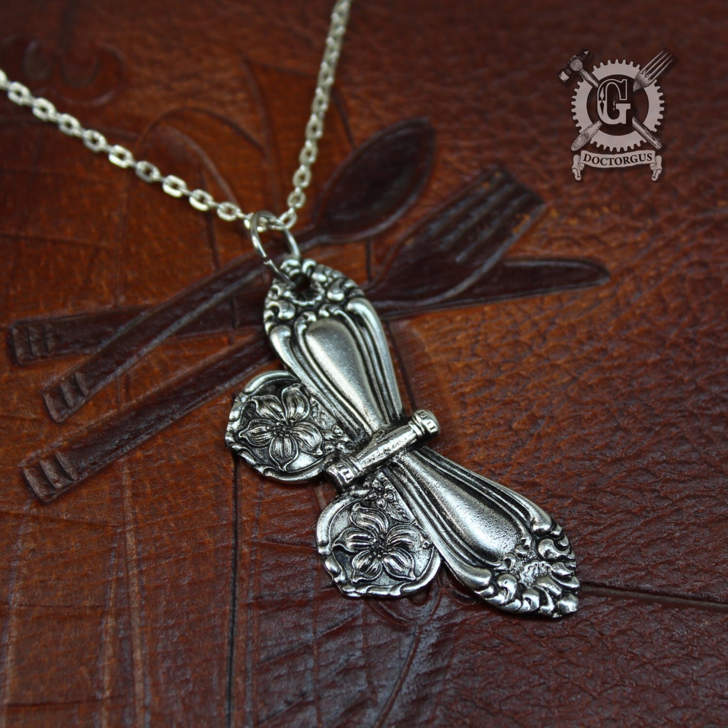 Spoon Butterfly Pendant Inspired by Antique Victorian