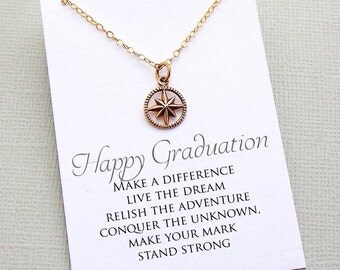 Class of 2017 | Compass Necklace, Graduation Gifts, Graduation Gifts for Her, Student Gift, College Student, High School, Compass Rose | G03