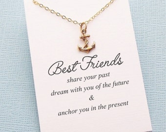 Friendship Necklace | Anchor Necklace, Best Friend Gift, Best Friend Necklace, Gift for Bestfriend, BFF, Bestie, Best Friend Birthday| F03