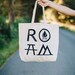 ROAM Tote Bag / extra large cotton tote / gift for travelers / hiking and camping / natural cotton tote bag