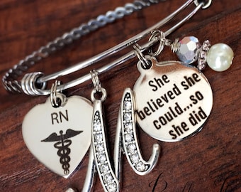 RN gifts, Nurse, Nurse graduation gift, She Believed she could so she did, Nurse Graduate, Class of 2017, RT, PT, Pharmacist, accomplishment