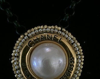 Gold and Black Necklace with Vintage Chanel Earring with Address and Phone
