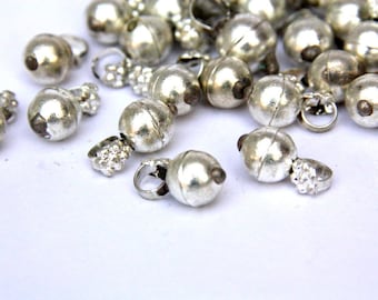 Kutch Tribal Round Beads, Small Round Silver Metal ,Ethnic Jewerly Design 24 Piece Set, Kutchi Beads, Gypsy, Indian Jewelry Findings,