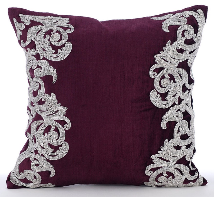 Luxury Plum Decorative Pillows Cover 16x16 Velvet