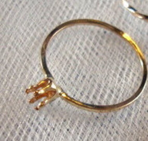 Ring blank prong setting 14k/20 Gold Filled heavy 14 ga