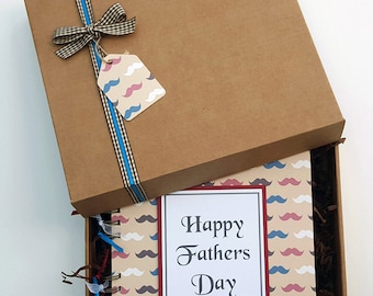 Fathers Day Gift - Moustache Gift - Dad Scrapbook Gift - Daddy Photo Album - Family Memory Book - 8"x8" boxed scrapbook album - personalised