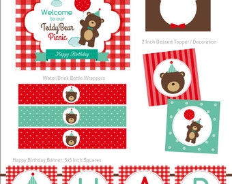 Teddy Bear Picnic Party Collection DIY Party Printables Party Kit INSTANT DOWNLOAD