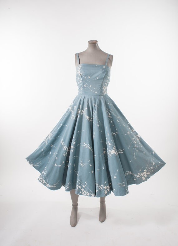 pale blue 50s dress