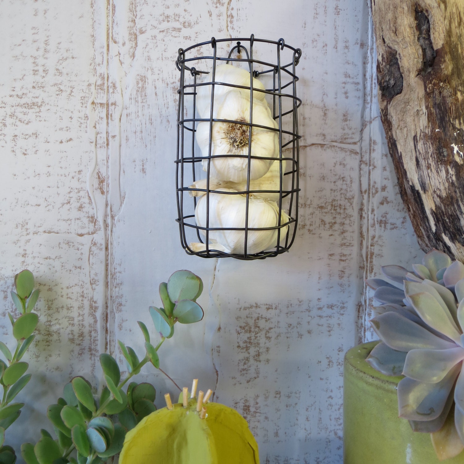 Woven Wire Hanging Basket by CharestStudios on Etsy