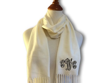 Monogrammed Cashmere Scarf