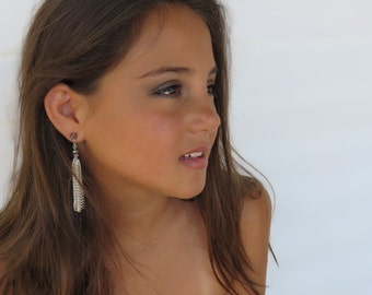 Tassel Earrings-Sterling Silver Chain Tassel Earring by Sharona Nissan