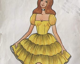Vintage 1970s Womens Square Dancing Dress Pattern Western Patterns 234 - Size 8 - 31.5 Bust
